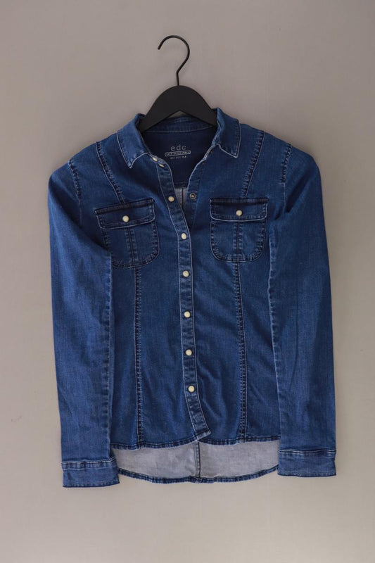 edc by Esprit Jeansbluse Gr. XS Langarm blau aus Baumwolle