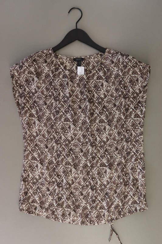Esprit Collection Kurzarmbluse Gr. 36 geometrisches Muster braun aus Polyester