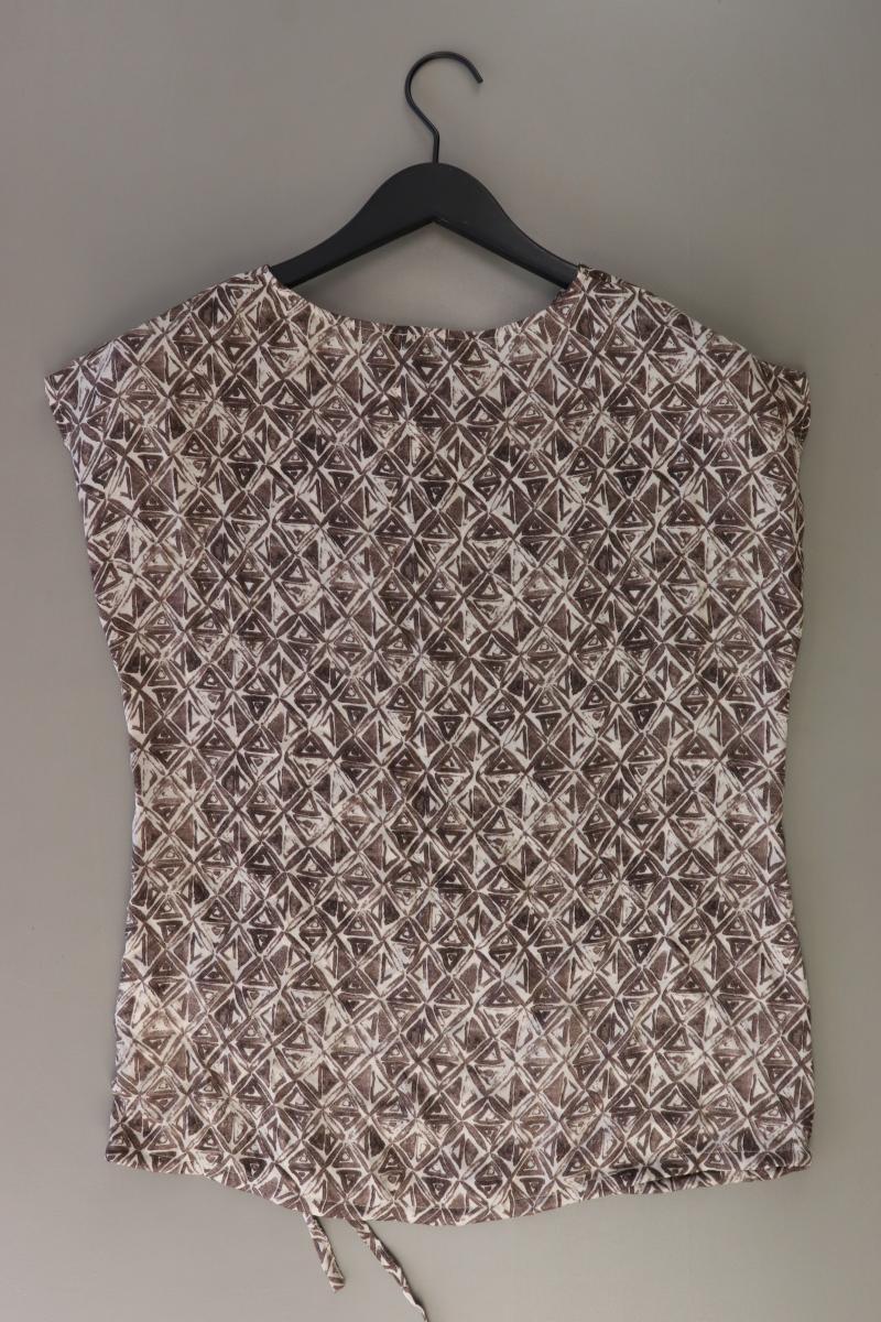 Esprit Collection Kurzarmbluse Gr. 36 geometrisches Muster braun aus Polyester