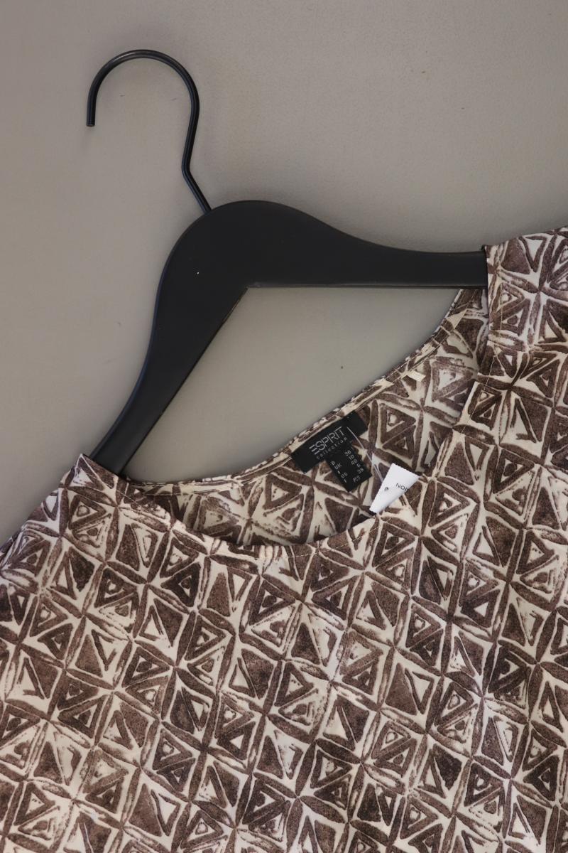 Esprit Collection Kurzarmbluse Gr. 36 geometrisches Muster braun aus Polyester