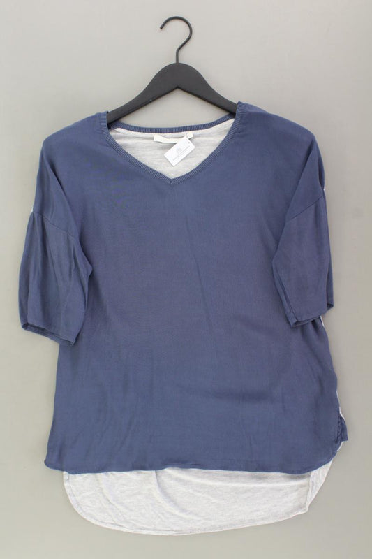 Oui Bluse Gr. 36 3/4 Ärmel blau aus Viskose