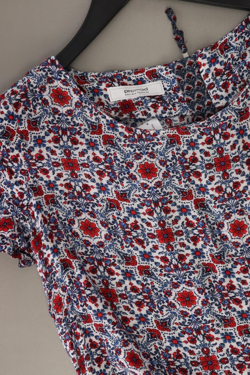 Promod Bluse Gr. 36 mit Blumenmuster Kurzarm mehrfarbig