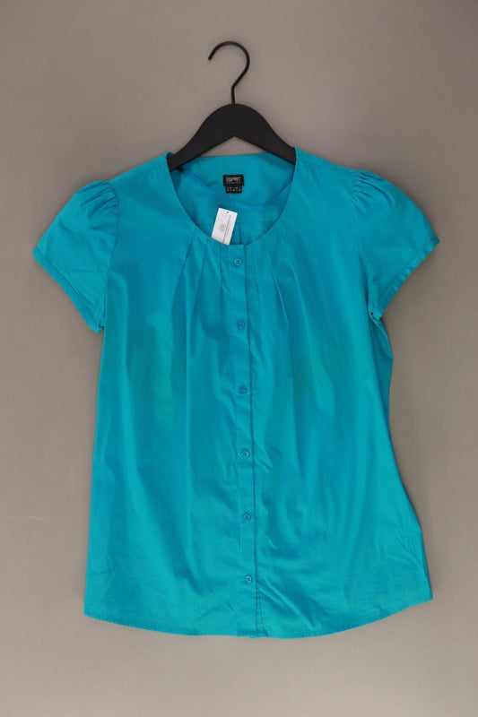 Esprit Collection Kurzarmbluse Gr. 34 blau aus Baumwolle