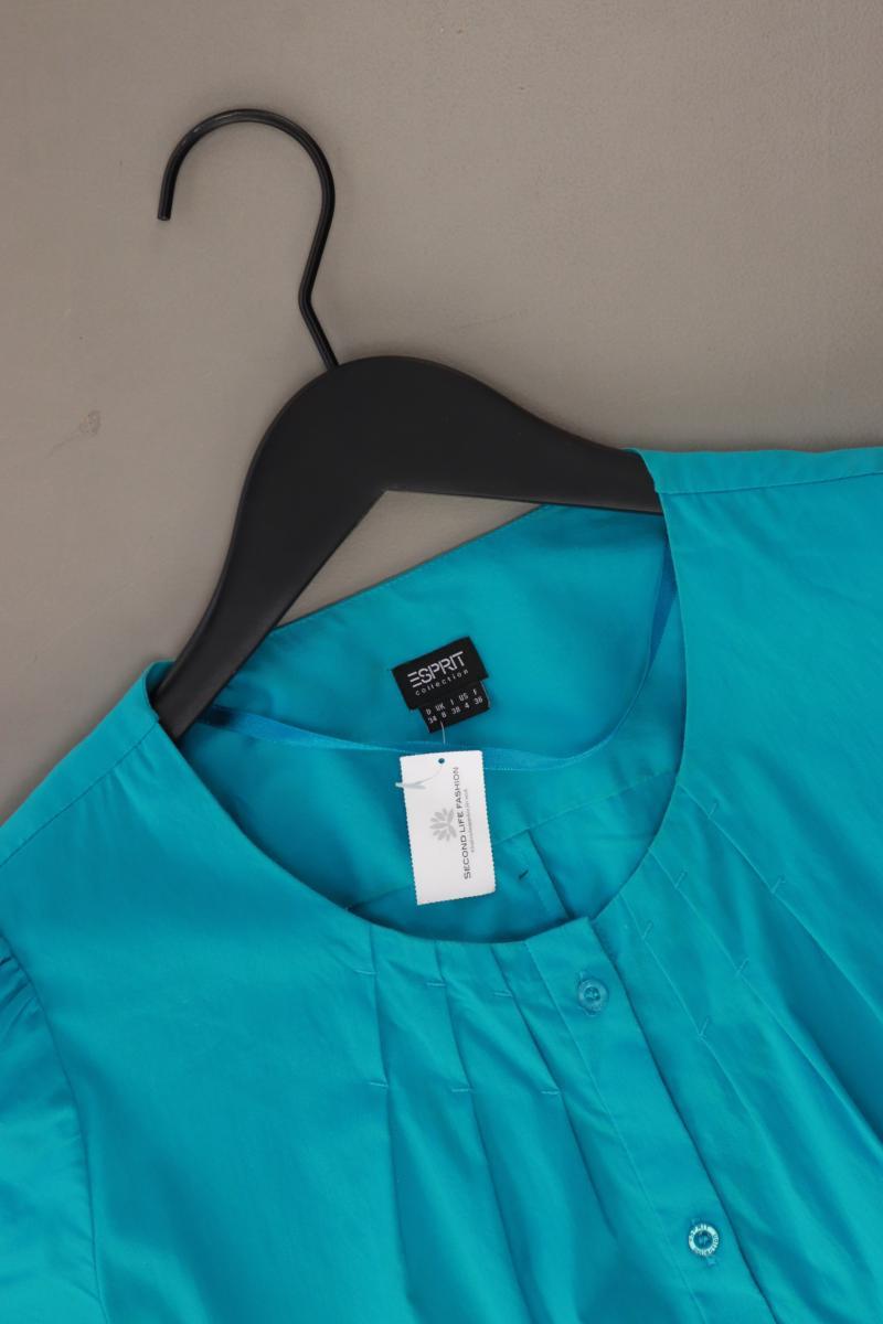 Esprit Collection Kurzarmbluse Gr. 34 blau aus Baumwolle