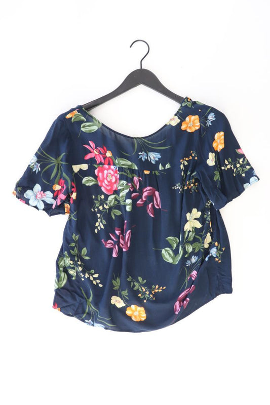 s.Oliver Kurzarmbluse Gr. 40 mit Blumenmuster blau aus Viskose