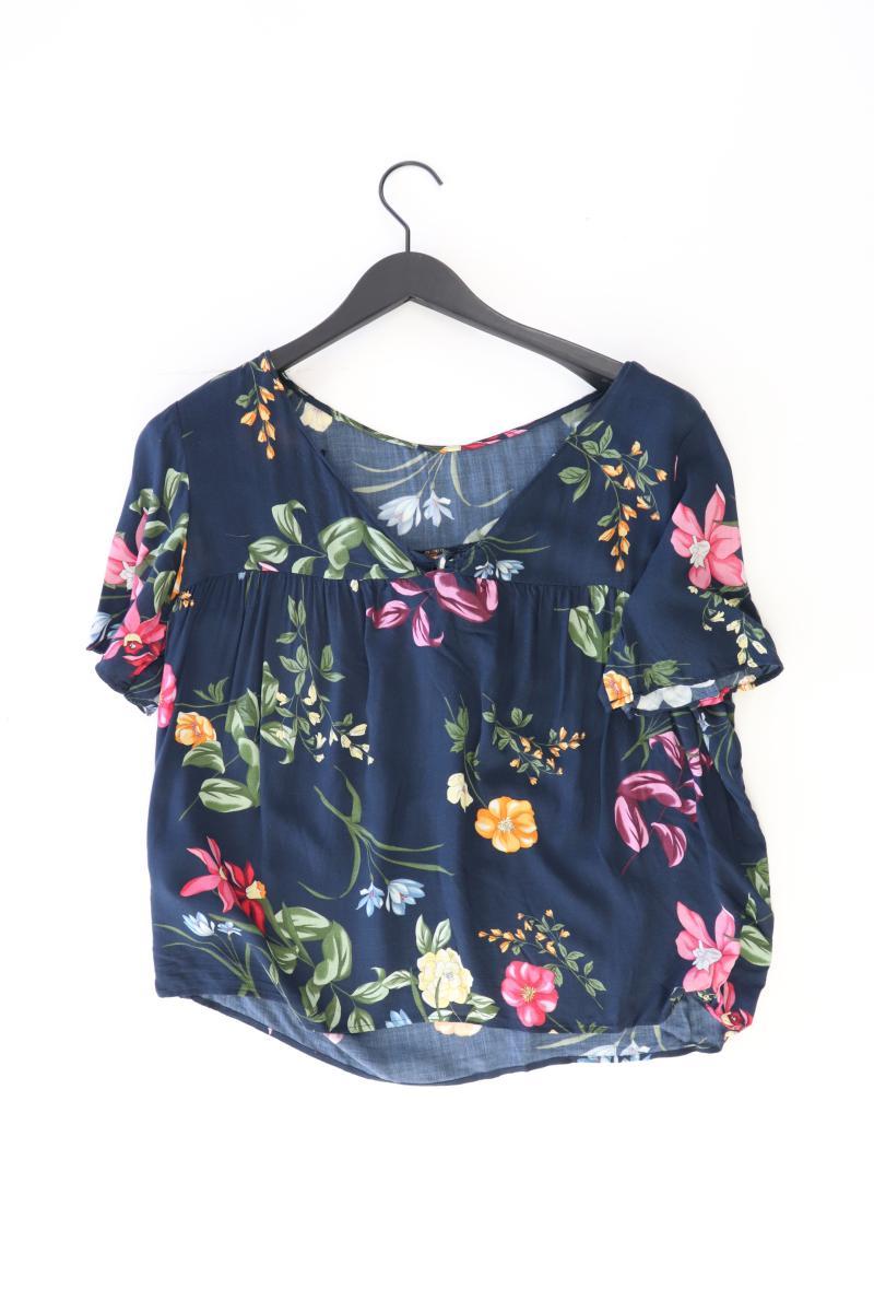 s.Oliver Kurzarmbluse Gr. 40 mit Blumenmuster blau aus Viskose