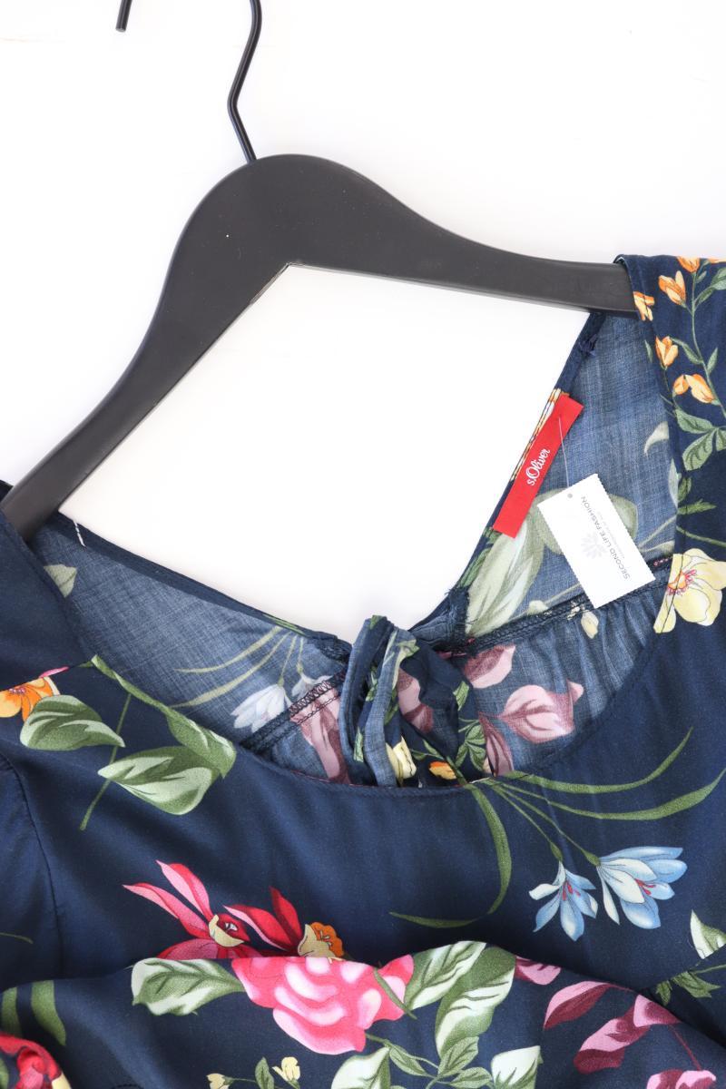 s.Oliver Kurzarmbluse Gr. 40 mit Blumenmuster blau aus Viskose