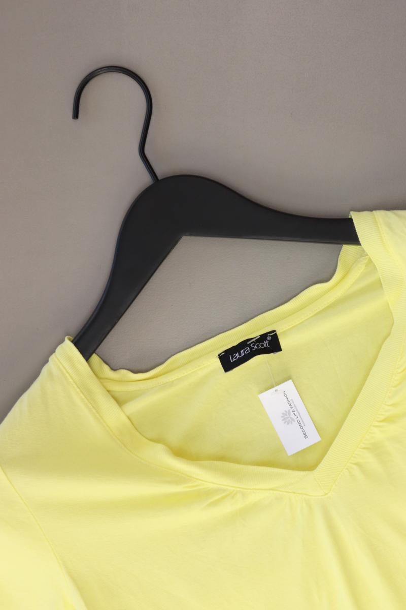 Laura Scott Shirt mit V-Ausschnitt Gr. 34 Kurzarm gelb aus Viskose
