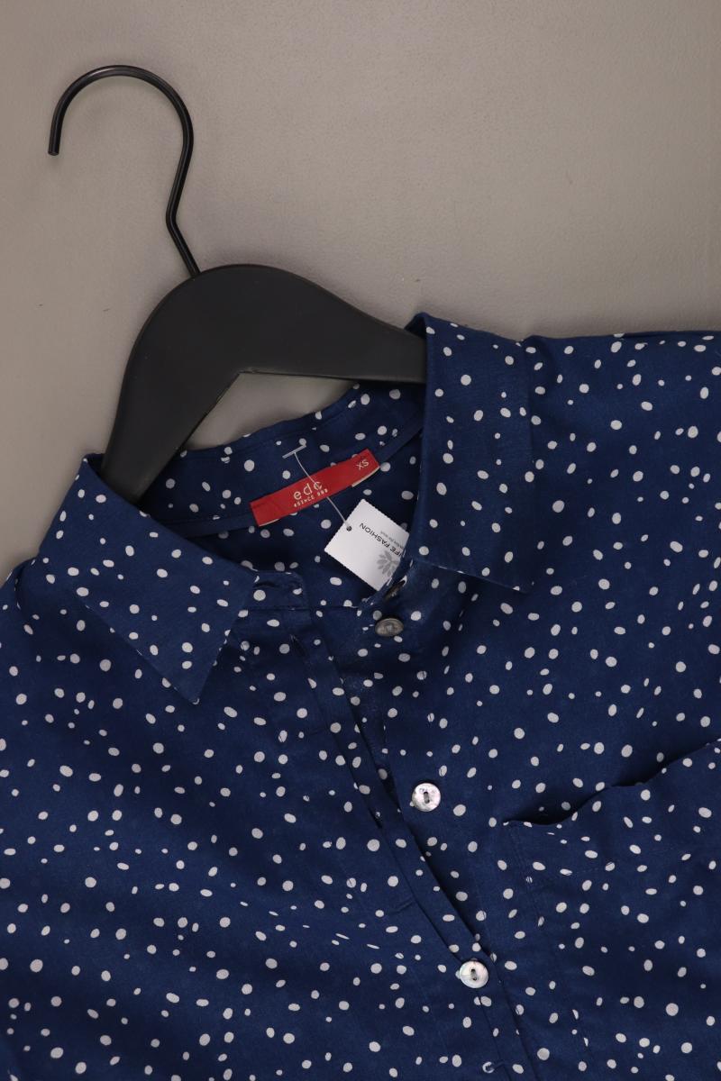 edc by Esprit Langarmbluse Gr. XS gepunktet blau