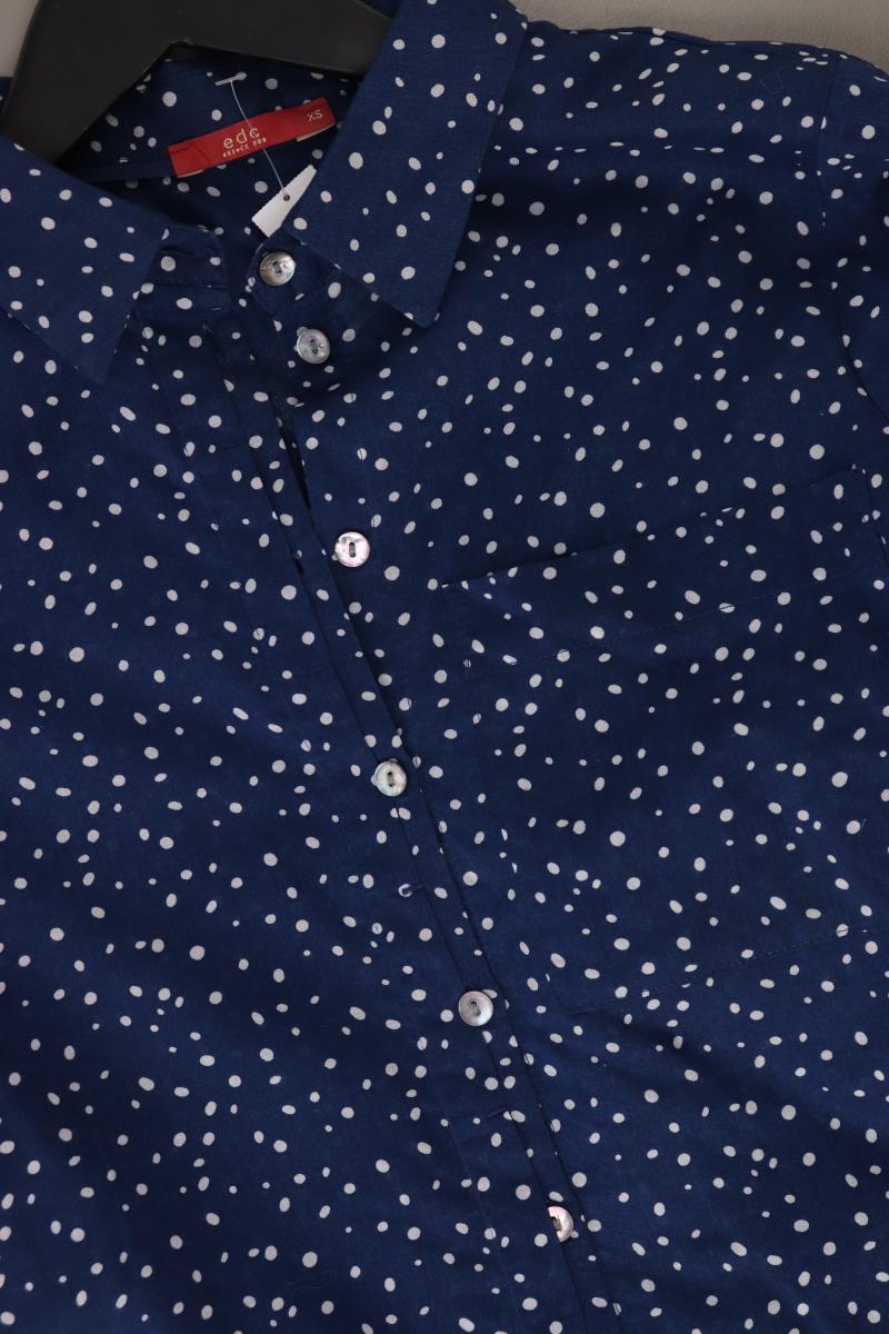 edc by Esprit Langarmbluse Gr. XS gepunktet blau