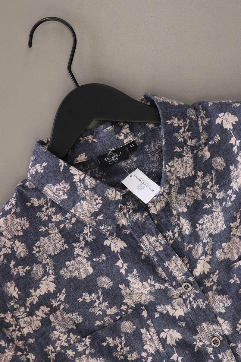 Bexleys Langarmbluse Gr. 40 mit Blumenmuster blau aus Polyester