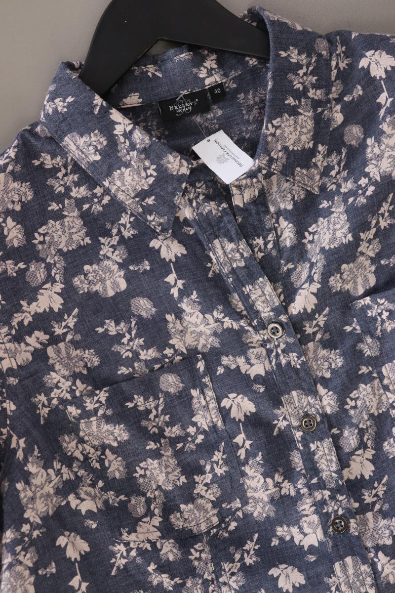 Bexleys Langarmbluse Gr. 40 mit Blumenmuster blau aus Polyester