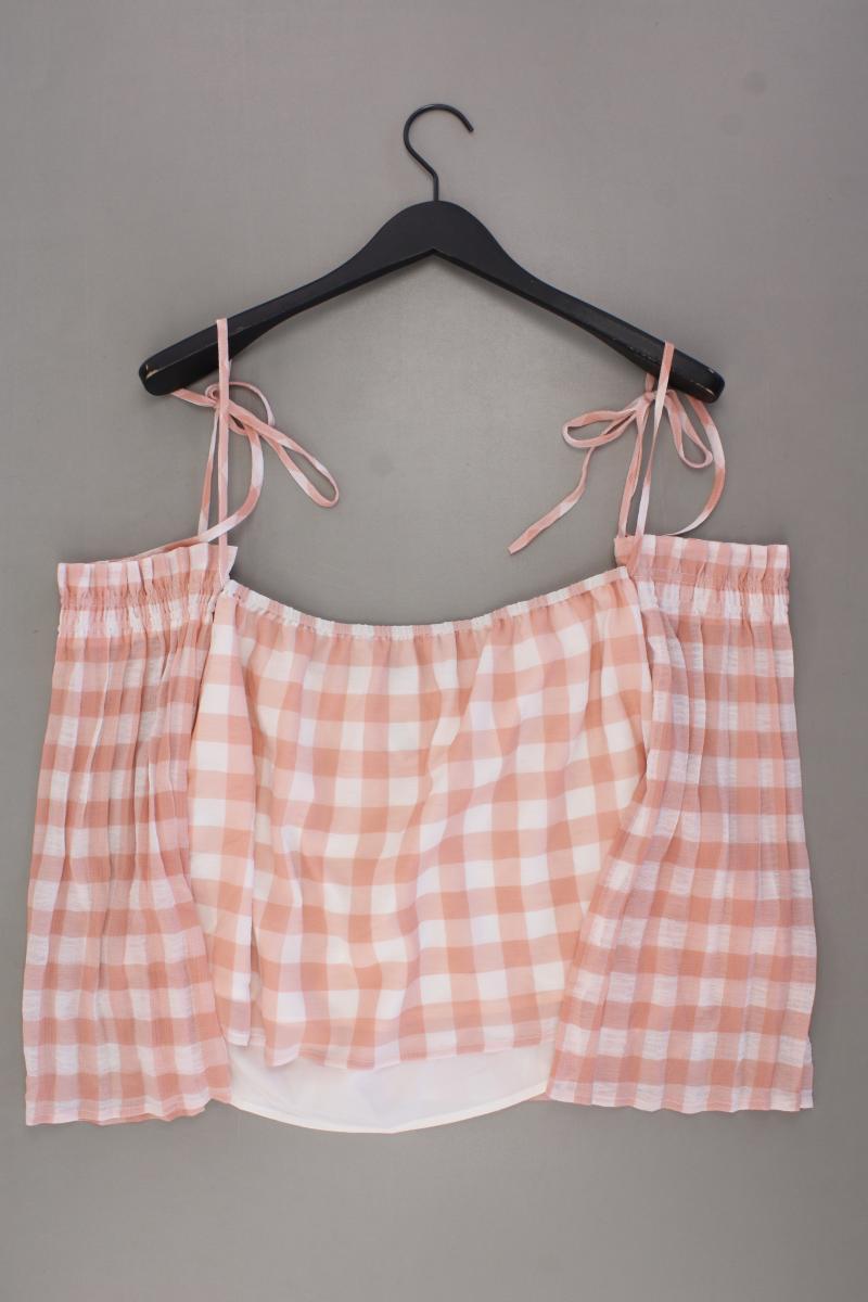 Lost Ink Schluppenbluse Gr. 38 kariert 3/4 Ärmel mit Carmen-Ausschnitt orange