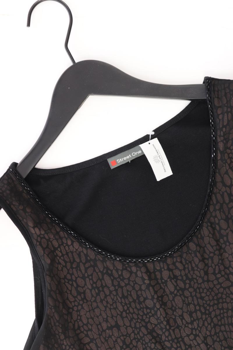 Street One Chiffonbluse Gr. 36 Ärmellos mit Pailletten schwarz aus Polyester