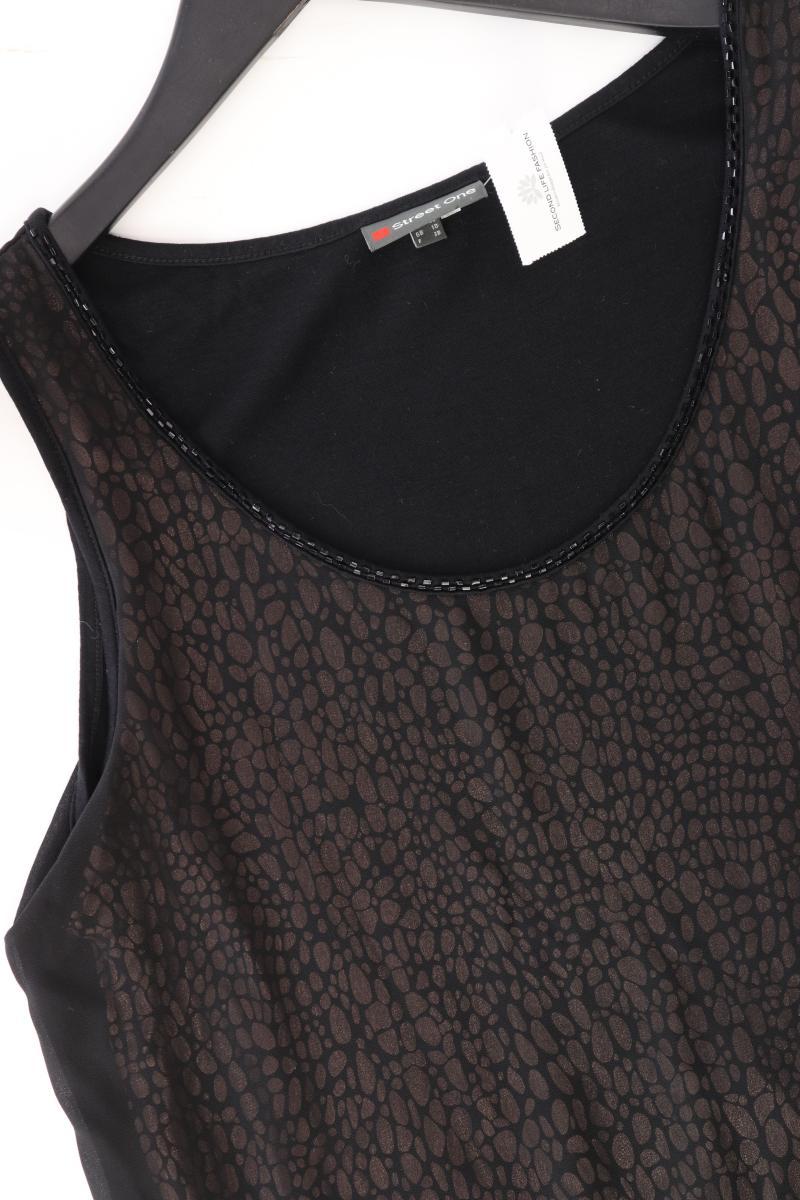 Street One Chiffonbluse Gr. 36 Ärmellos mit Pailletten schwarz aus Polyester