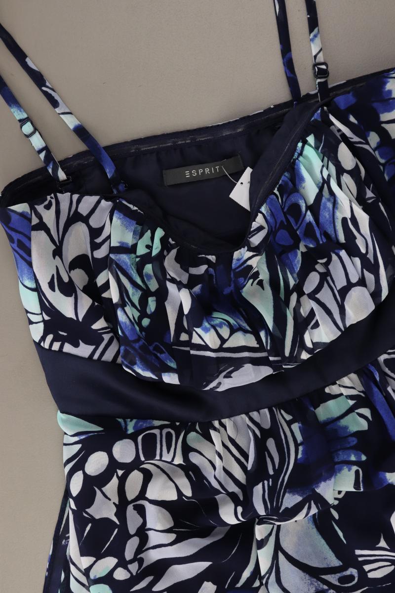 Esprit Chiffonkleid Gr. 36 neuwertig Träger blau aus Polyester