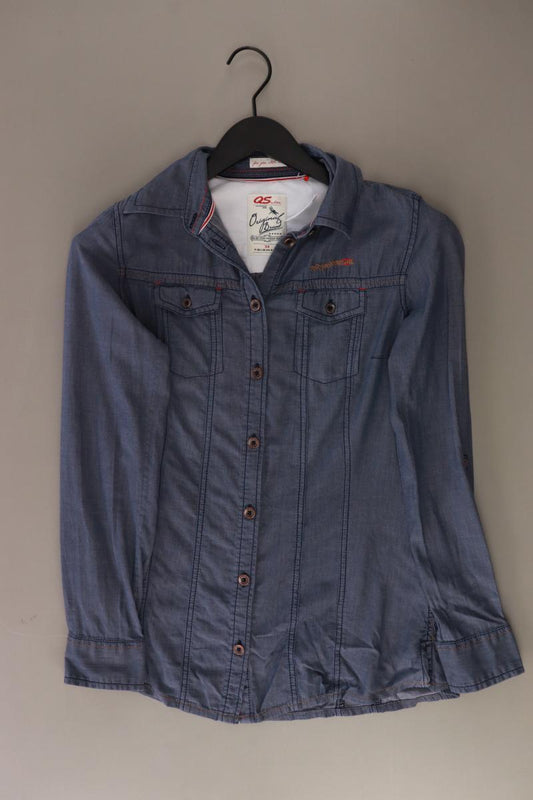 QS by s.Oliver Jeansbluse Gr. 34 Langarm blau aus Baumwolle