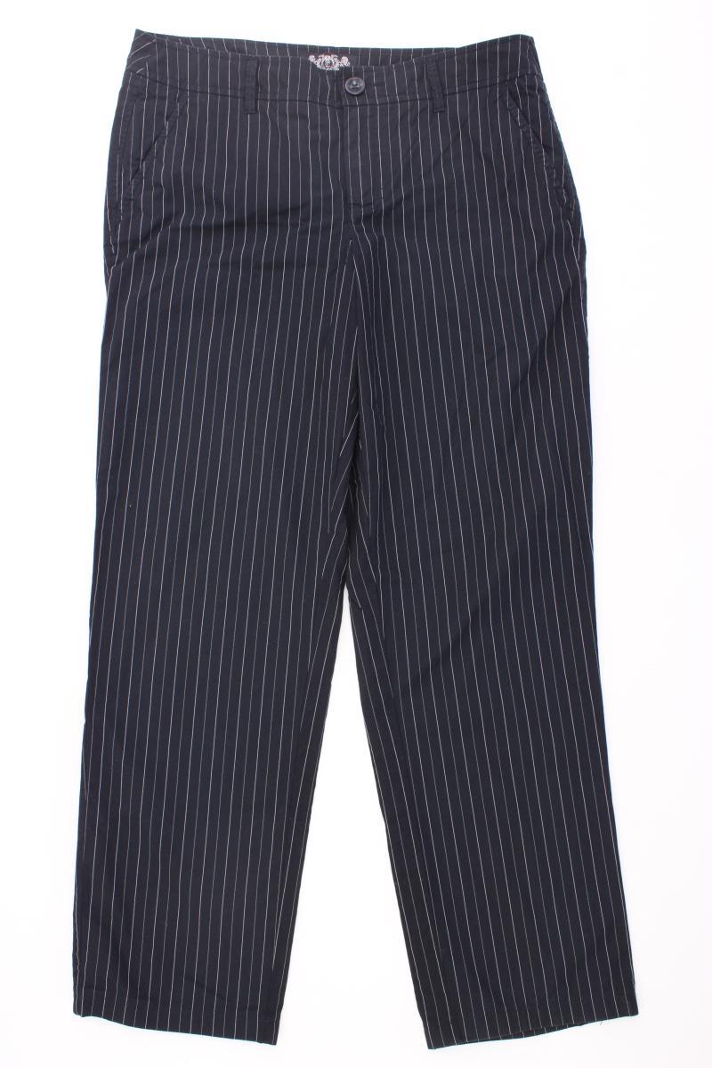Esprit Stoffhose Gr. Kurzgröße 40 gestreift blau aus Baumwolle