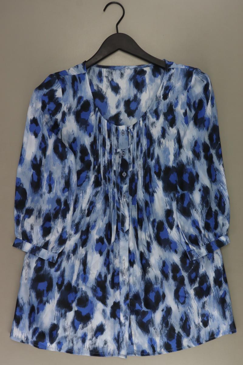 More&More Comfort Bluse Gr. 36 mit Tierdruck neuwertig 3/4 Ärmel blau