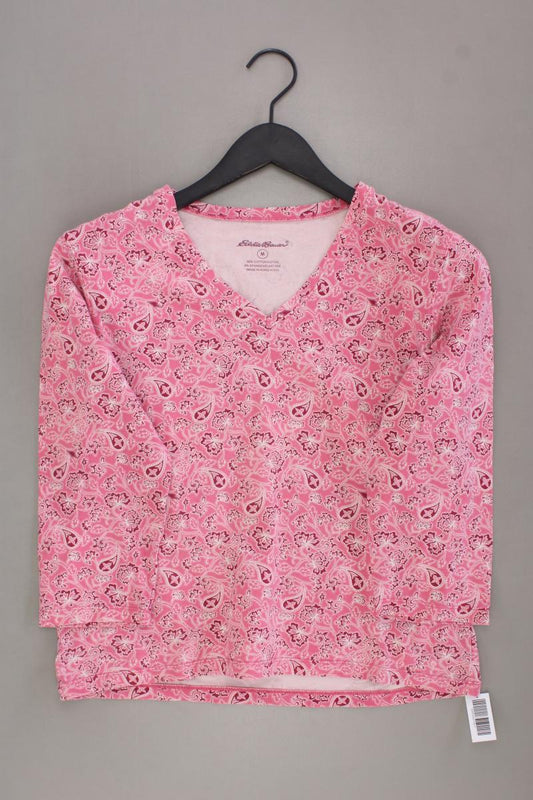 Eddie Bauer Shirt mit V-Ausschnitt Gr. M mit Blumenmuster 3/4 Ärmel pink