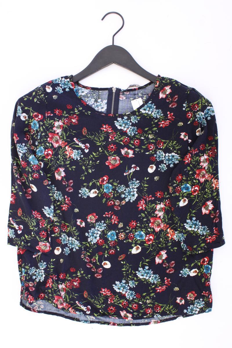 Only Regular Bluse Gr. 36 mit Blumenmuster 3/4 Ärmel blau aus Viskose