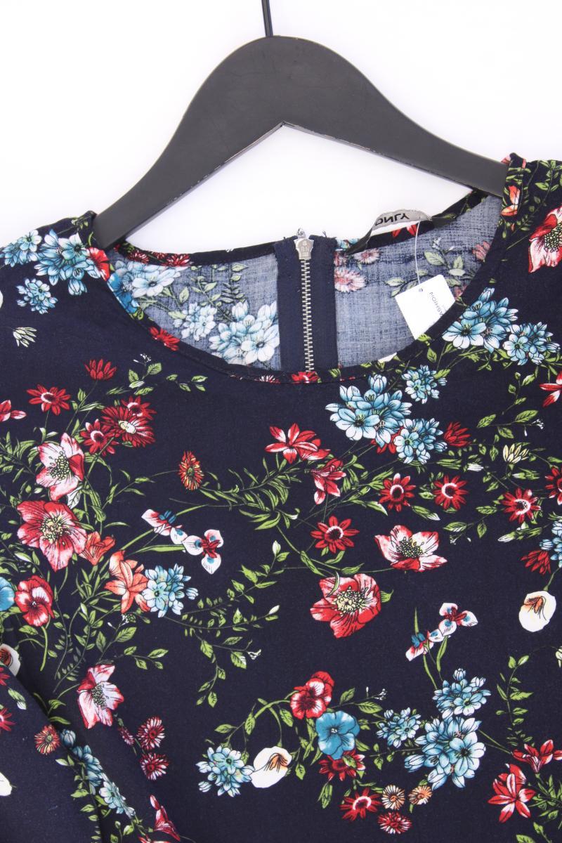 Only Regular Bluse Gr. 36 mit Blumenmuster 3/4 Ärmel blau aus Viskose