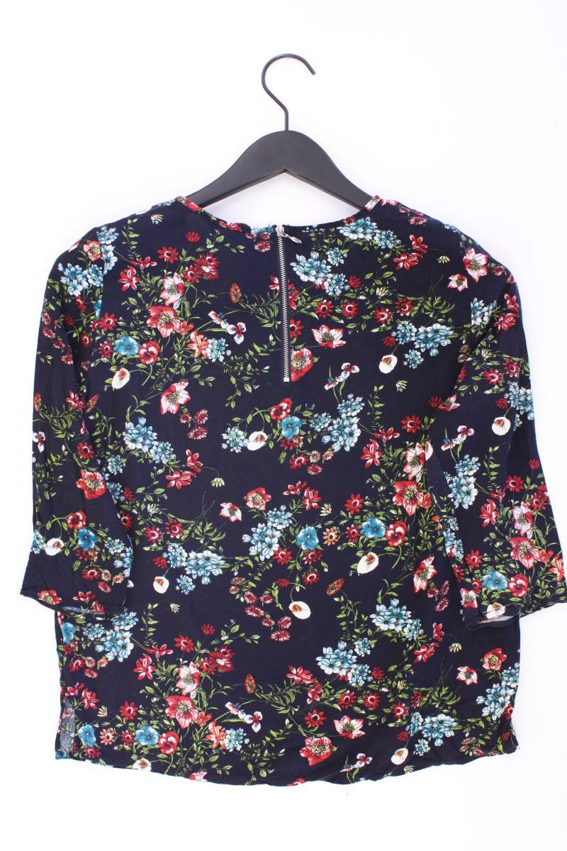 Only Regular Bluse Gr. 36 mit Blumenmuster 3/4 Ärmel blau aus Viskose