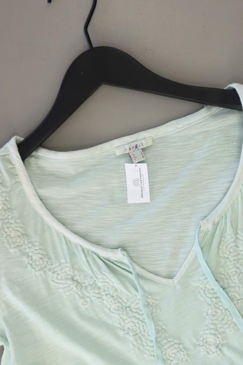 Esprit Shirt mit V-Ausschnitt Gr. S Kurzarm grün