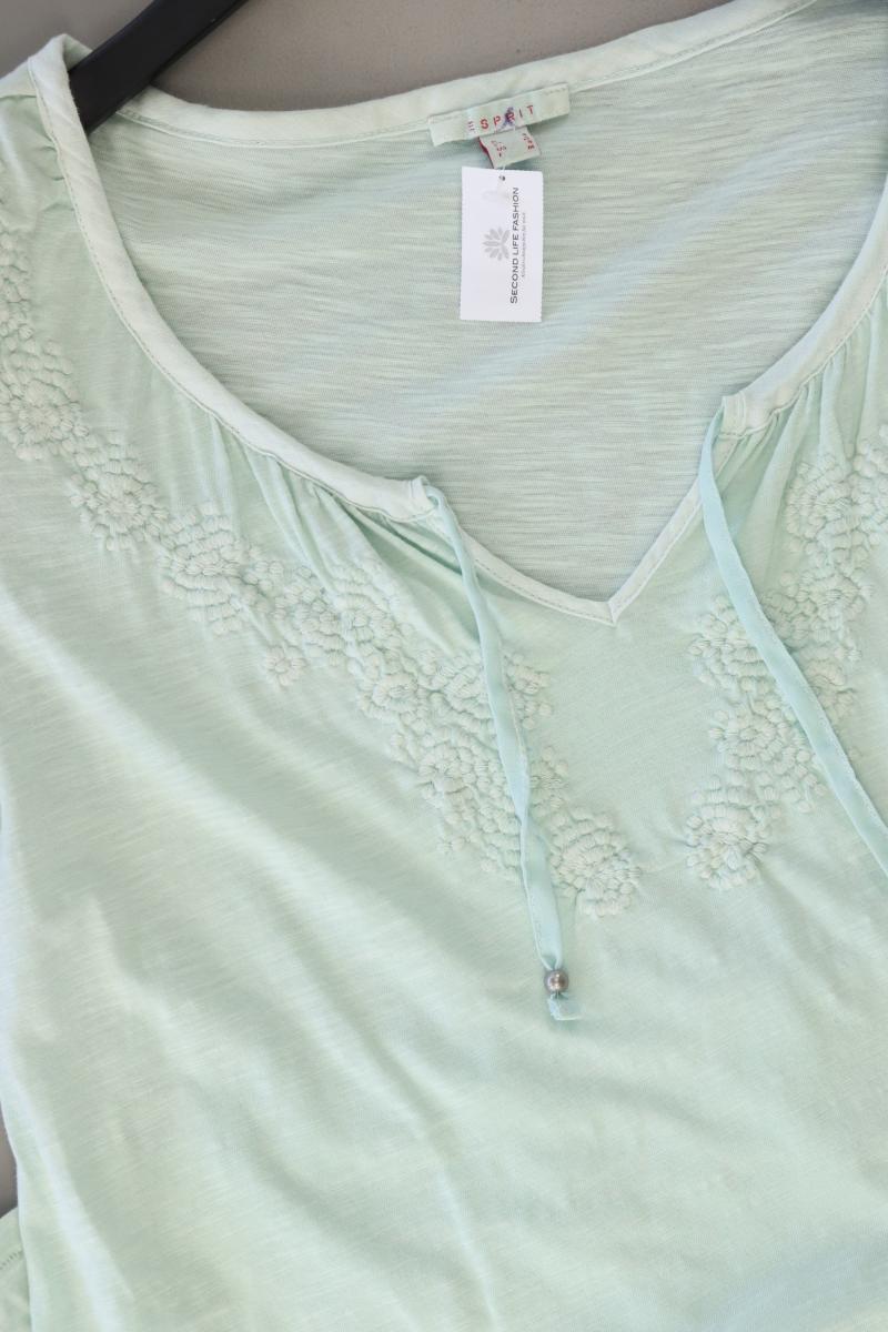 Esprit Shirt mit V-Ausschnitt Gr. S Kurzarm grün