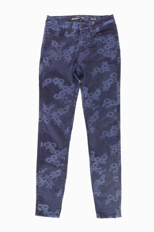 Zara Skinny Jeans Gr. 34 mit Blumenmuster blau aus Baumwolle