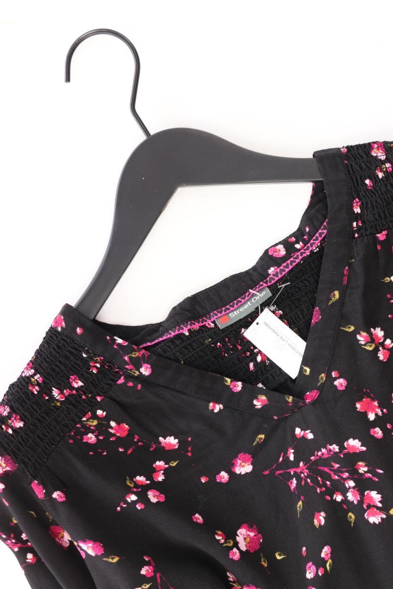 Street One Classic Bluse Gr. 36 mit Blumenmuster 3/4 Ärmel schwarz aus Viskose