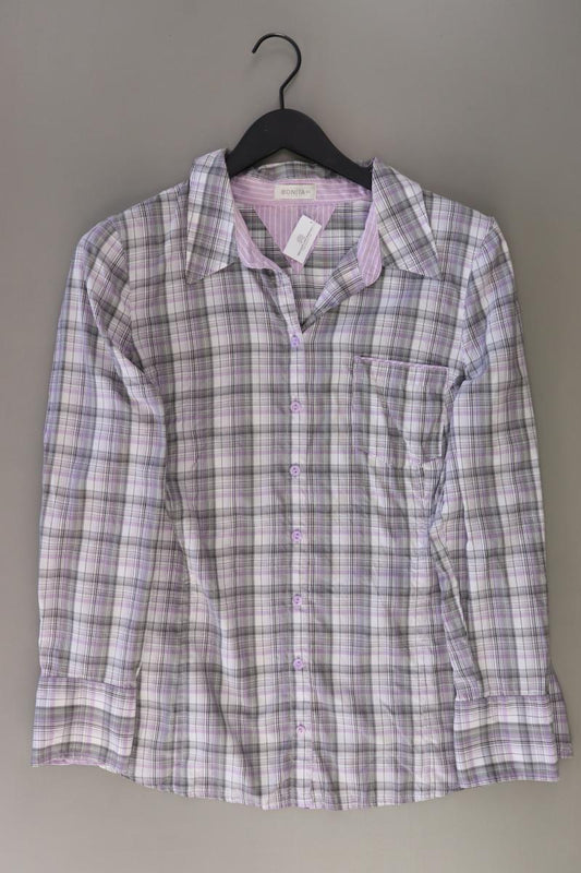 Bonita Karobluse Gr. 44 kariert Langarm grau aus Polyester