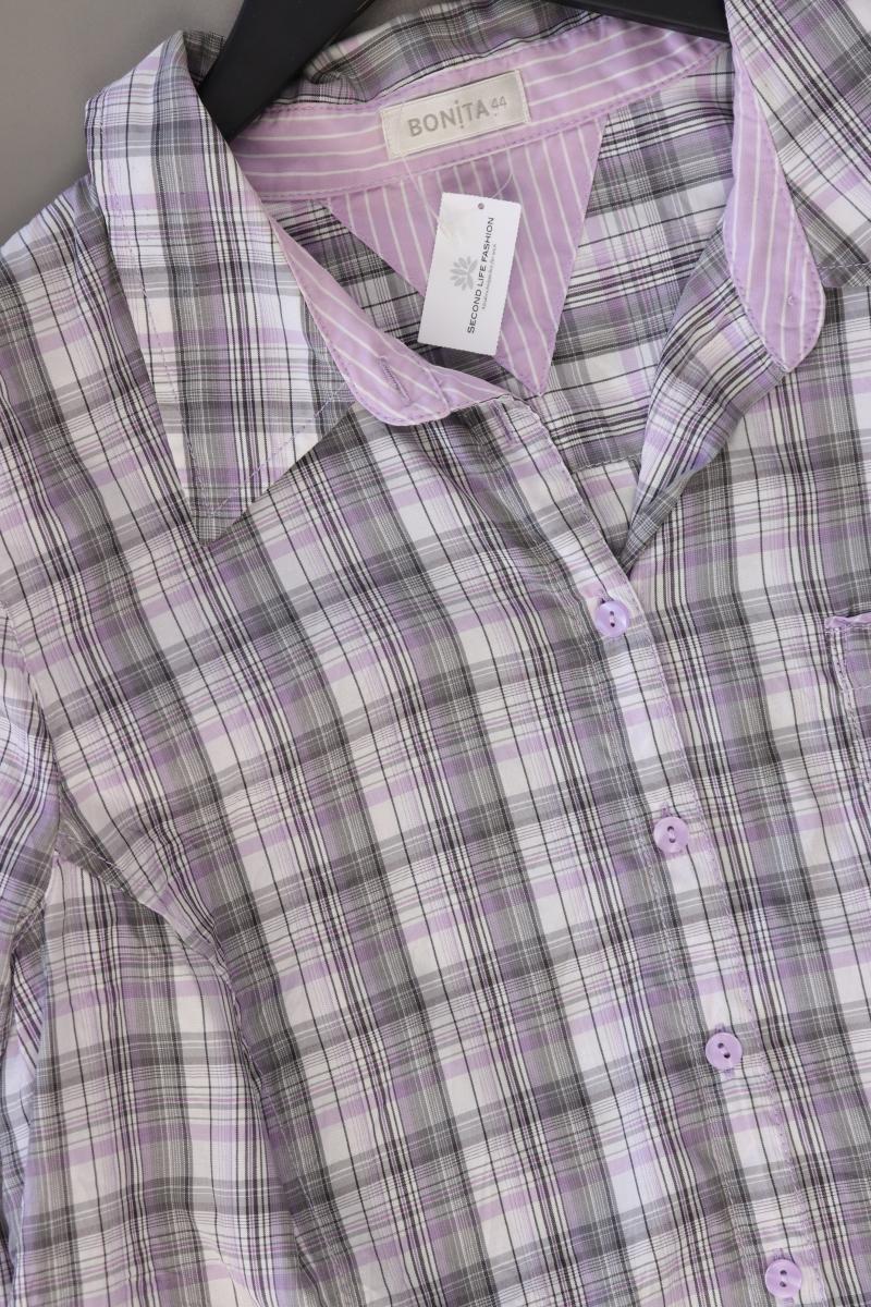Bonita Karobluse Gr. 44 kariert Langarm grau aus Polyester