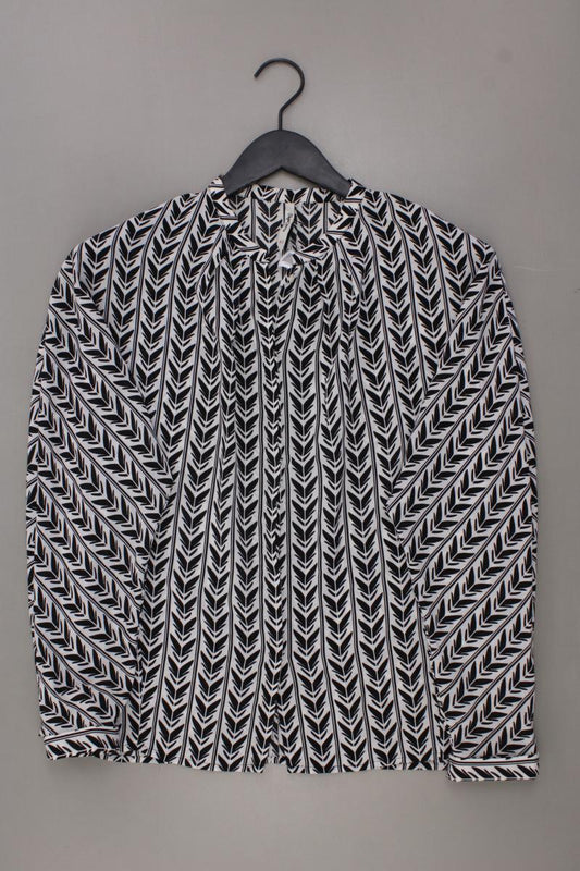 Pepe Jeans Oversize Bluse Gr. XS geometrisches Muster Langarm schwarz