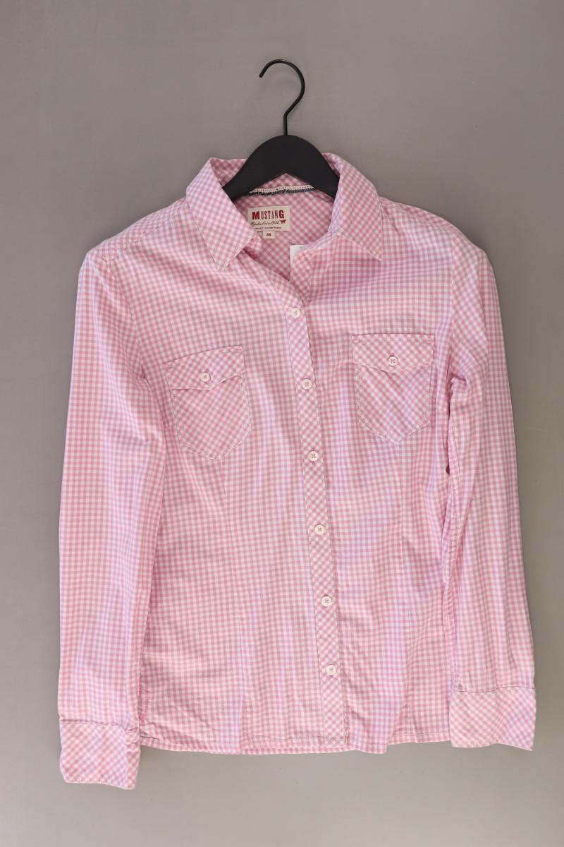 Mustang Karobluse Gr. 38 kariert Langarm rosa aus Baumwolle