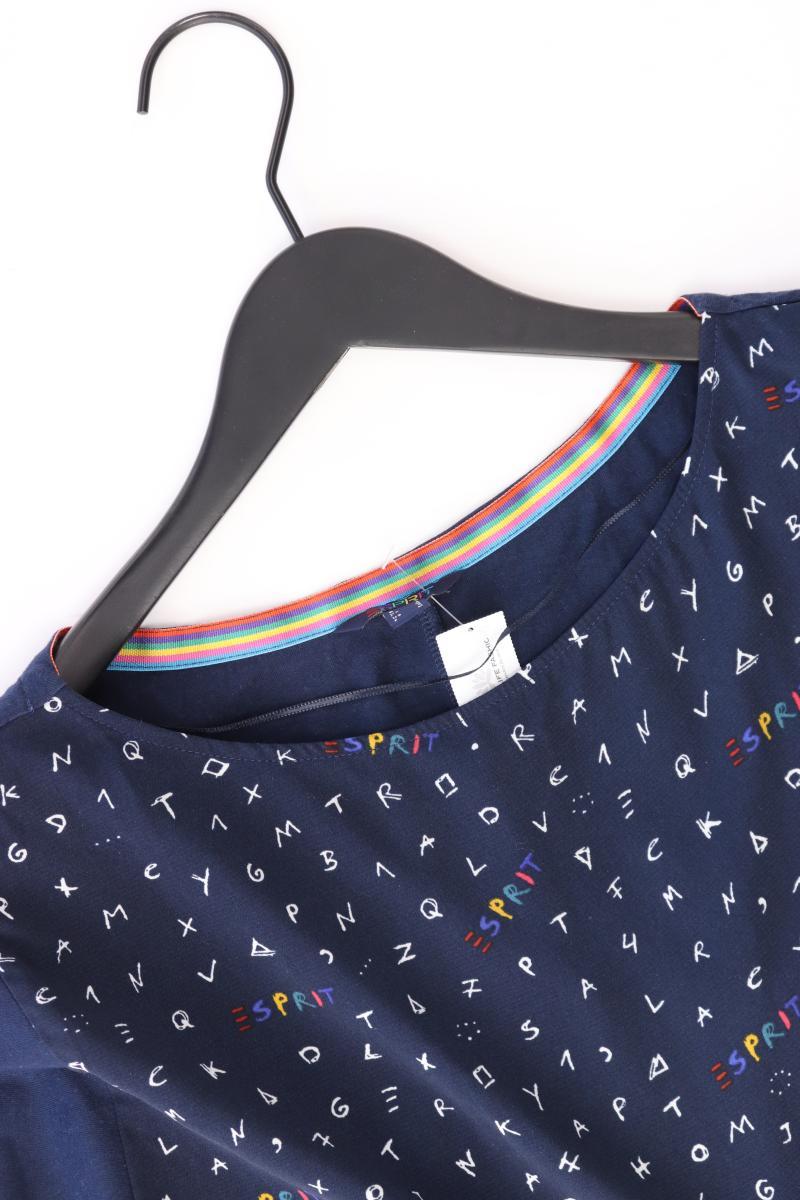 Esprit Kurzarmbluse Gr. S blau aus Polyester