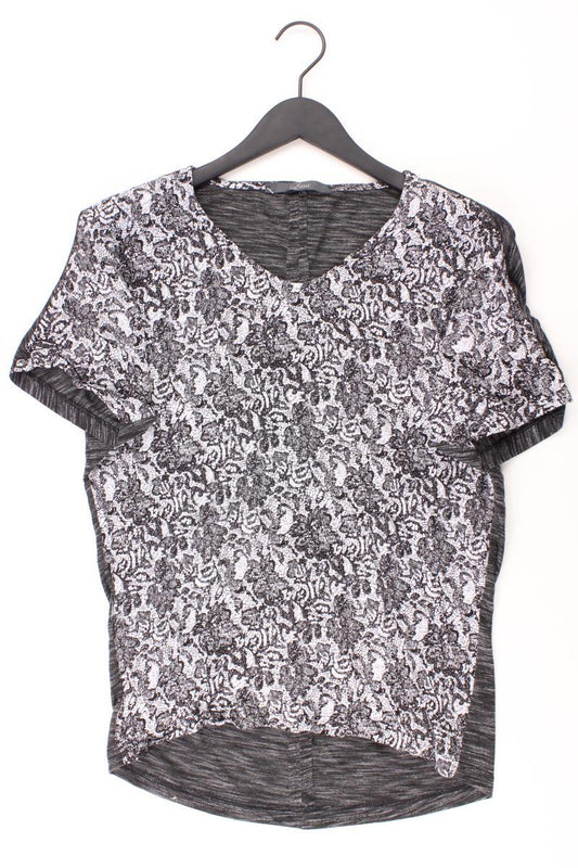 Shirt mit V-Ausschnitt Gr. 40 Kurzarm grau