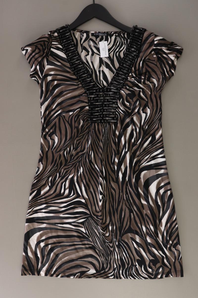 Vivance Kurzarmkleid Gr. 36 mit Tierdruck braun aus Polyester