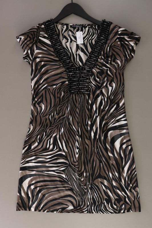 Vivance Kurzarmkleid Gr. 36 mit Tierdruck braun aus Polyester
