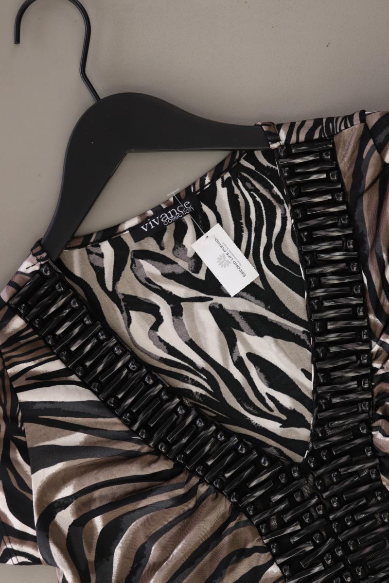 Vivance Kurzarmkleid Gr. 36 mit Tierdruck braun aus Polyester