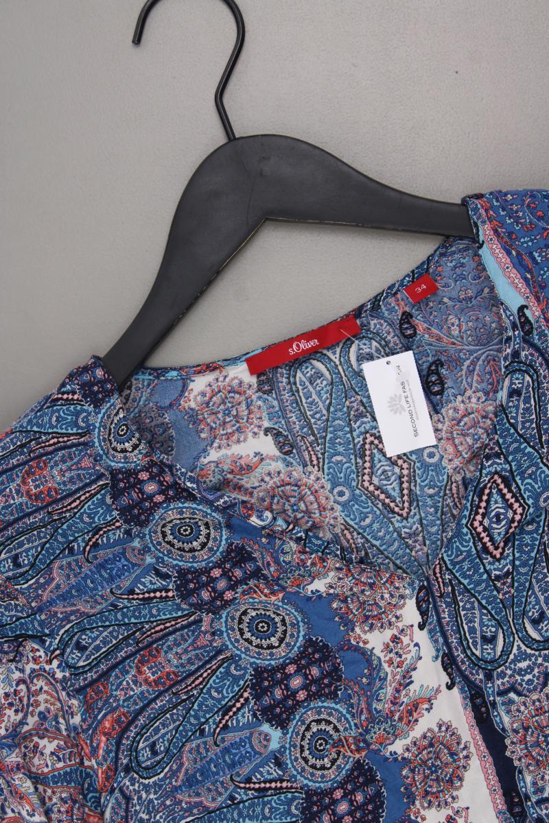 s.Oliver Langarmbluse Gr. 34 mit Paisleymuster mehrfarbig aus Viskose