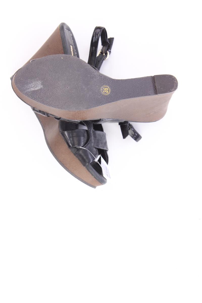 Les Tropéziennes Sandaletten mit Keilabsatz Gr. 36 schwarz aus Leder