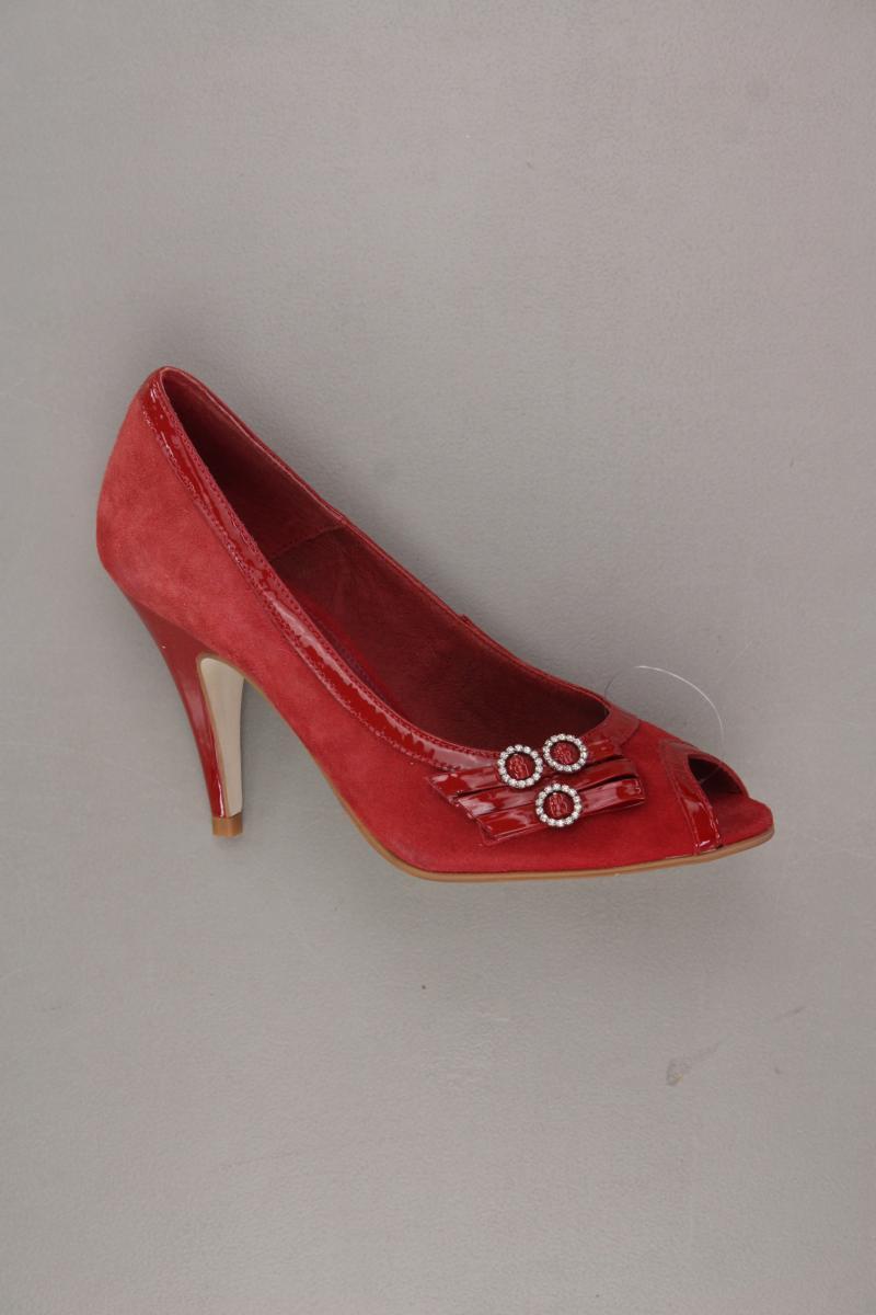 Buffalo Peep Toes Gr. 36 rot aus Leder