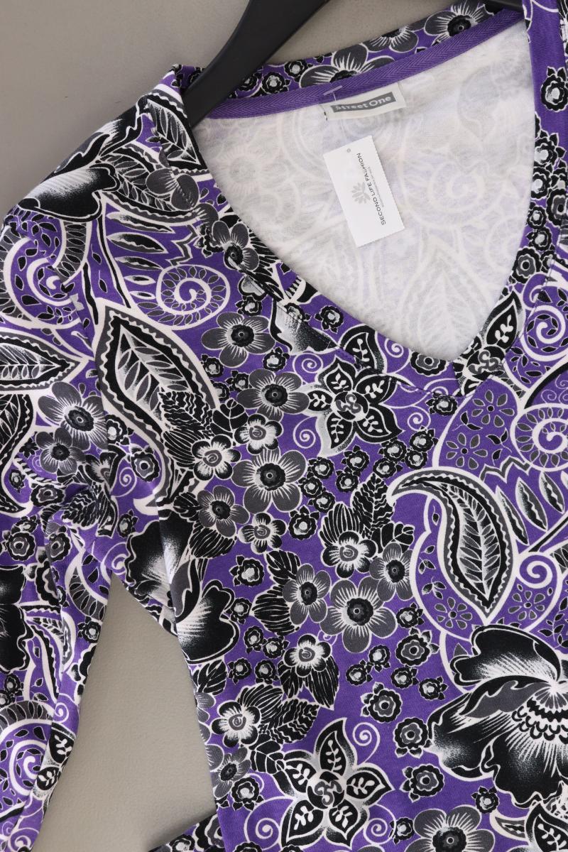 Street One Printshirt Gr. 38 mit Paisleymuster 3/4 Ärmel lila aus Baumwolle