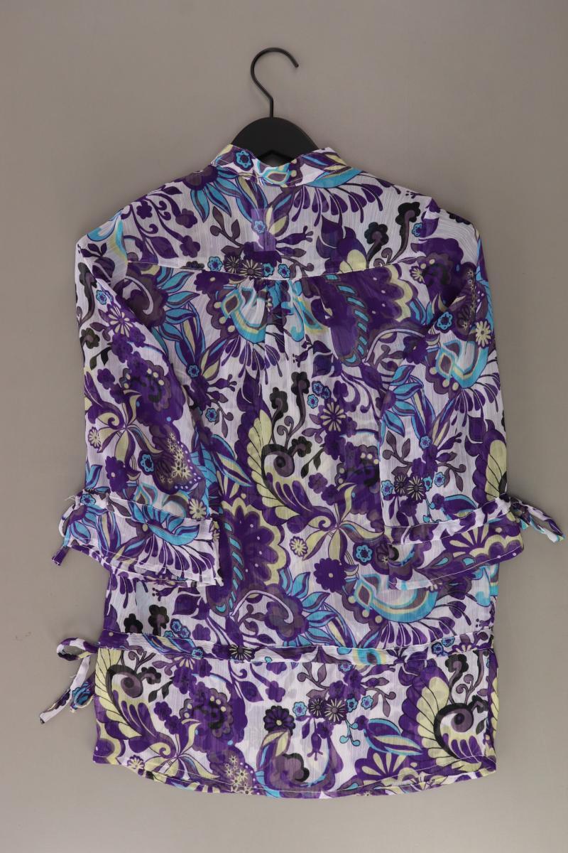 Chillytime Comfort Bluse Gr. 36 mit Blumenmuster mit Gürtel 3/4 Ärmel lila