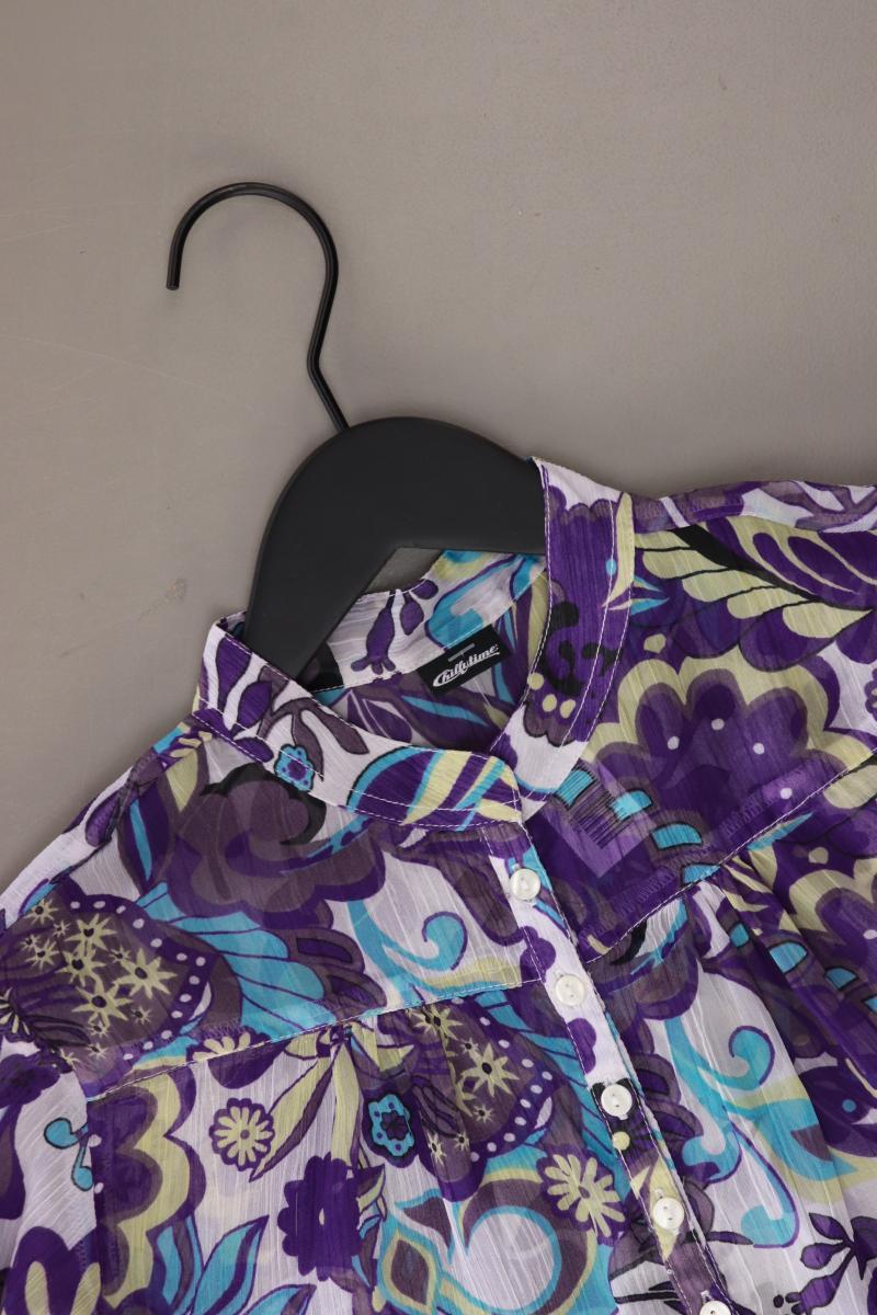 Chillytime Comfort Bluse Gr. 36 mit Blumenmuster mit Gürtel 3/4 Ärmel lila