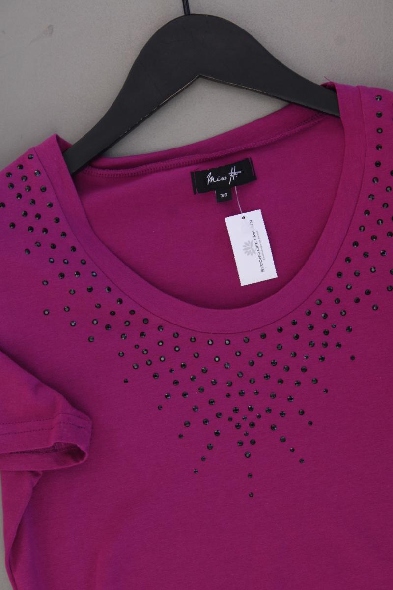 Miss H. T-Shirt Gr. 38 Kurzarm lila aus Baumwolle