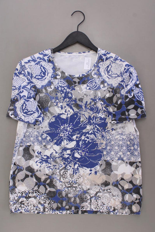 GIORGIO Printshirt Gr. 44 mit Blumenmuster Kurzarm blau