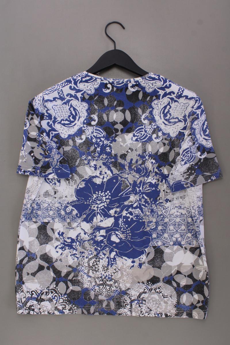 GIORGIO Printshirt Gr. 44 mit Blumenmuster Kurzarm blau