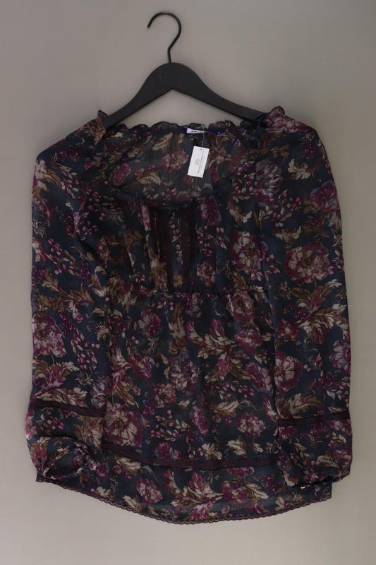 Mexx Rüschenbluse Gr. 34 mit Blumenmuster Langarm lila